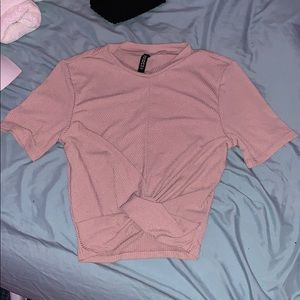 Blush pink Twist crop top